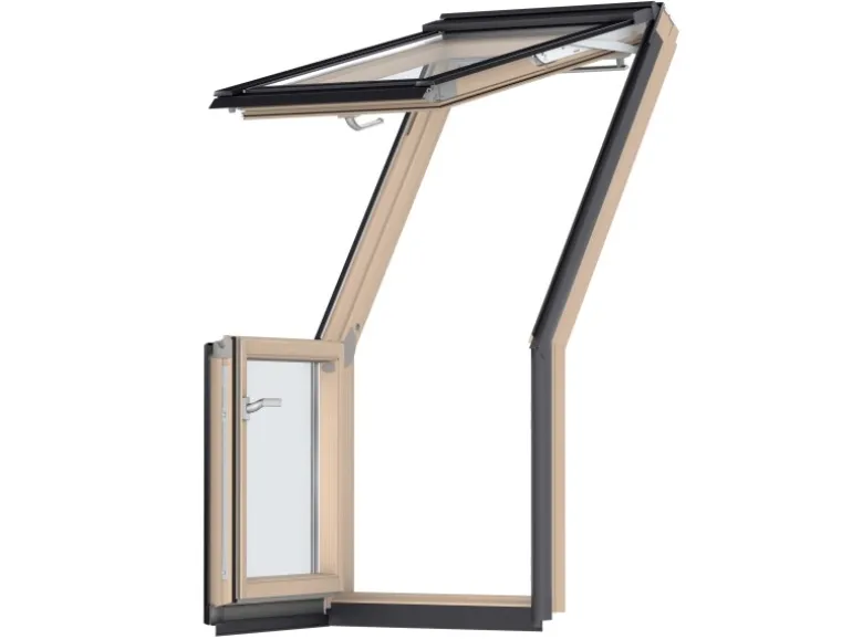 Velux Dachbalkon-Türelement Klar Lackiert 109 cm x 78 cm DIN Links