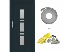 vidaXL Haustür Anthrazit PVC 3385818