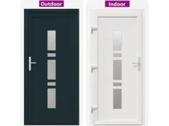 vidaXL Haustür Anthrazit PVC 3385815