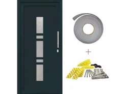 vidaXL Haustür Anthrazit PVC 3385781