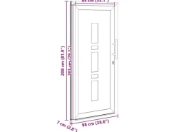vidaXL Haustür Anthrazit PVC 3385781
