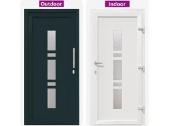 vidaXL Haustür Anthrazit PVC 3385781