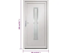 vidaXL Haustür Weiß 88x200 cm PVC 3187885