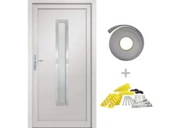 vidaXL Haustür Weiß 88x200 cm PVC 3187885