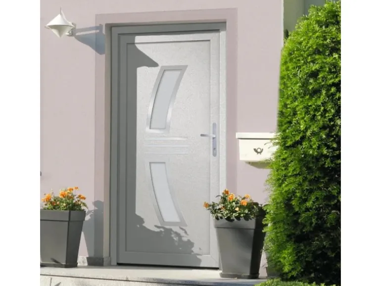 vidaXL Haustür Weiß 108x208 cm PVC 3187930