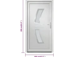 vidaXL Haustür Weiß 108x208 cm PVC 3187930