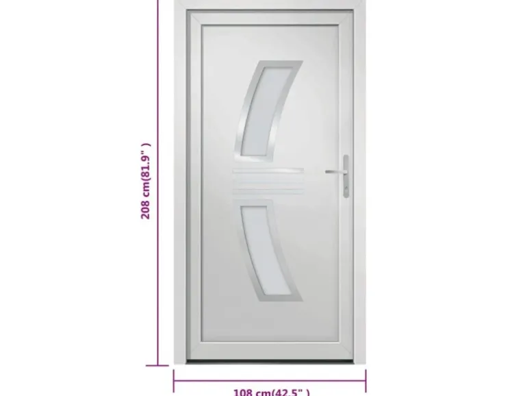 vidaXL Haustür Weiß 108x208 cm PVC 3187930