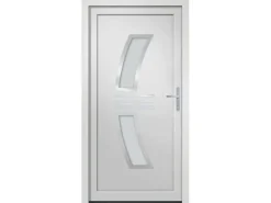 vidaXL Haustür Weiß 108x208 cm PVC 3187930
