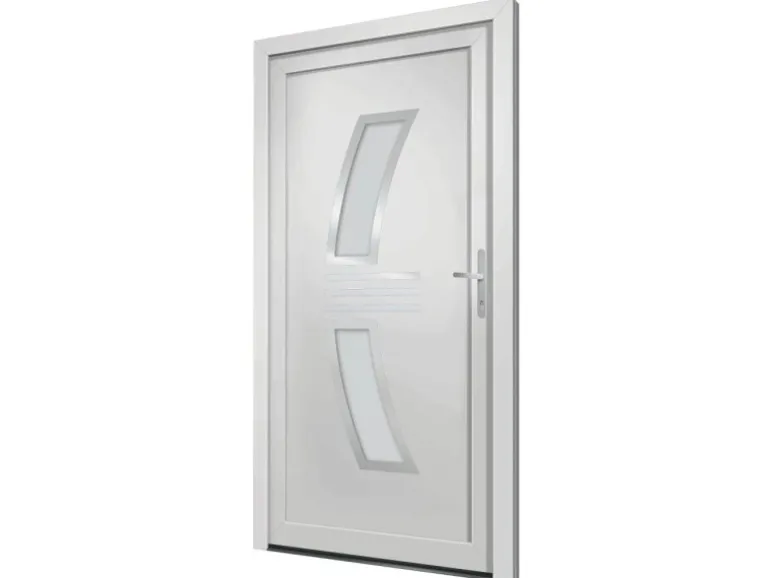 vidaXL Haustür Weiß 108x208 cm PVC 3187930