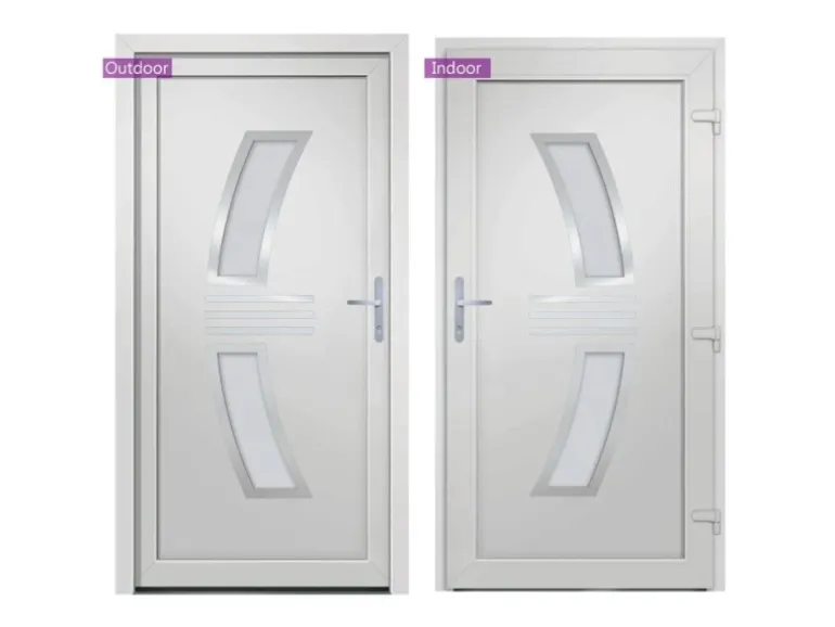 vidaXL Haustür Weiß 108x208 cm PVC 3187930