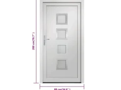 vidaXL Haustür Weiß 88x200 cm PVC 3187837