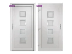 vidaXL Haustür Weiß 88x200 cm PVC 3187837