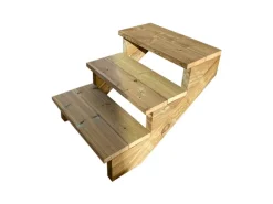 Vinuovo Gartentreppe Holz 3 Stufen 60cm ohne Setzstufen