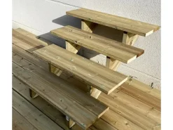 Vinuovo Gartentreppe Holz 4 Stufen 100cm ohne Setzstufen