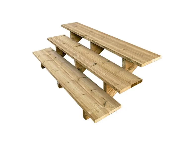 Vinuovo Gartentreppe Holz 3 Stufen 160cm ohne Setzstufen