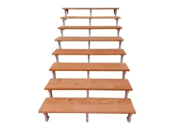 Vinuovo Gartentreppe Stahl Bali 8 Bankirai Hartholz Stufen 140cm