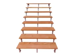 Vinuovo Gartentreppe Stahl Bali 8 Bankirai Hartholz Stufen 140cm