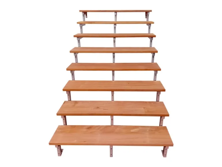 Vinuovo Gartentreppe Stahl Bali 8 Bankirai Hartholz Stufen 140cm