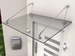 Vordach PH Echtglas V2A 140 cm x 90 cm x 40 cm