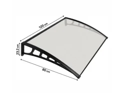 Vordach Transparent Anthrazit 120 cm x 80 cm