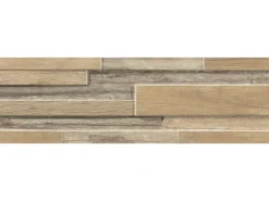 Wandverblender Guetaria Feinsteinzeug Glasiert Beige Matt 16,3 cm x 51,7 cm
