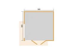 Weka Gartenhaus Amberley Doppeltür 2 Fenster Grau-Weiß 300 cm x 300 cm