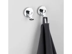 Wenko Vacuum-Loc Haken-Set Irun 2er Set ohne Bohren (ABS) 6 x 7 x 5 cm Chrom