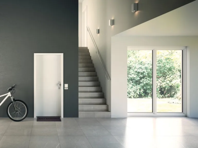 Wohnungseingangstür KK3 Sonder CPL Weiß ähnl. RAL9016 (GL222) 86,0x198,5 cm Li