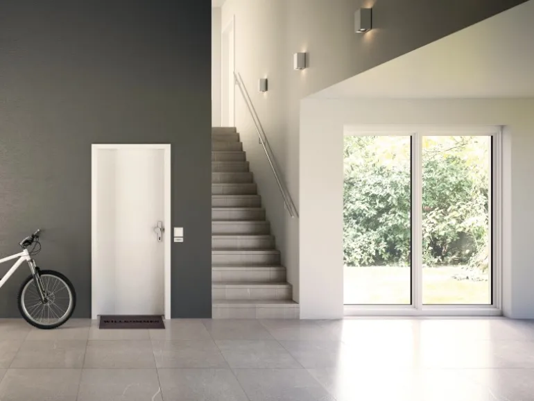 Wohnungseingangstür Klimaklasse 3 CPL Weiß ähnl. RAL9010 (GL223) 86,0x198,5 cm R