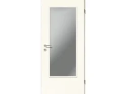 Zimmertür CPL Weiß ähnl. RAL9016 (GL222) LA-DIN Klarglas 211 cm x 73,5 cm Re