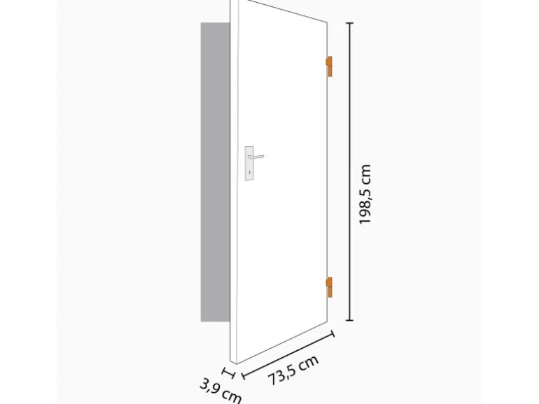 Zimmertür Dekor Weiß (GA24) LA (o. Glas) 73,5 cm x 198,5 cm Anschlag R