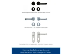 ZK-Tür-Element eingehängt Verzinkt 1000 mm x 2000 mm x 80 mm DIN Links