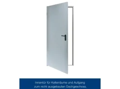 ZK-Tür-Element eingehängt Verzinkt 1000 mm x 2000 mm x 80 mm DIN Links