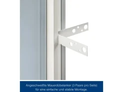 ZK-Tür-Element eingehängt Verzinkt 1000 mm x 2000 mm x 80 mm DIN Links