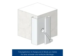 ZK-Tür-Element eingehängt Verzinkt 875 mm x 2000 mm x 80 mm DIN Links