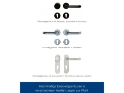 ZK-Tür-Element mit Eckzarge Weiß 875 mm x 2000 mm x 55 mm DIN Rechts