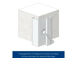 ZK-Tür-Element mit Eckzarge Weiß 1000 mm x 1875 mm x 55 mm DIN Rechts
